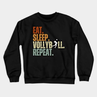 Eat Sleep Volleyball Repeat Funny Volleyball Players Boys Crewneck Sweatshirt